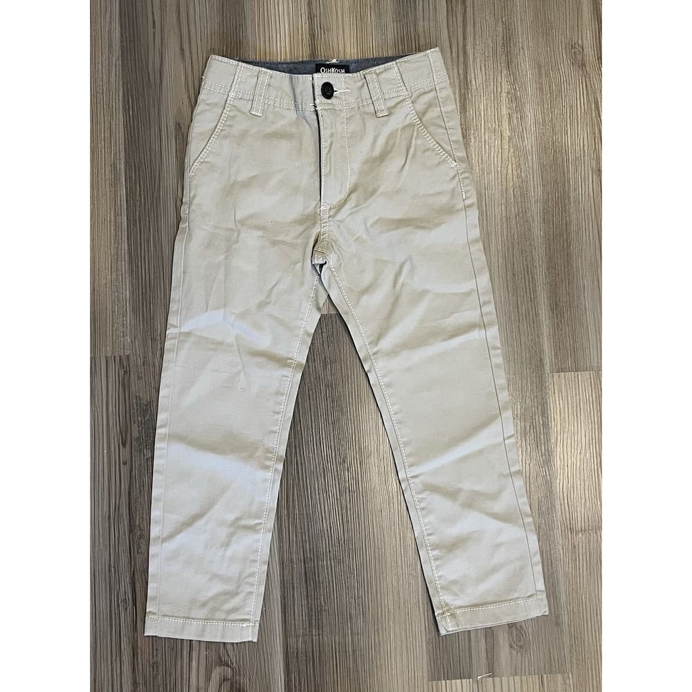 Oshkosh Boy's Toddler's Khaki Adjustable Waist Pants Size 4T Classic Casual